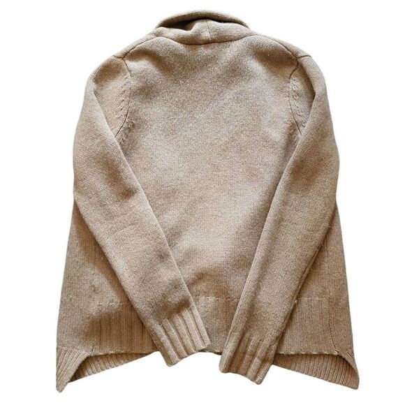 Max Studio Cardigan Sweater Women's Medium Beige Wool Yak Cozy Warm Open - Picture 2 of 4